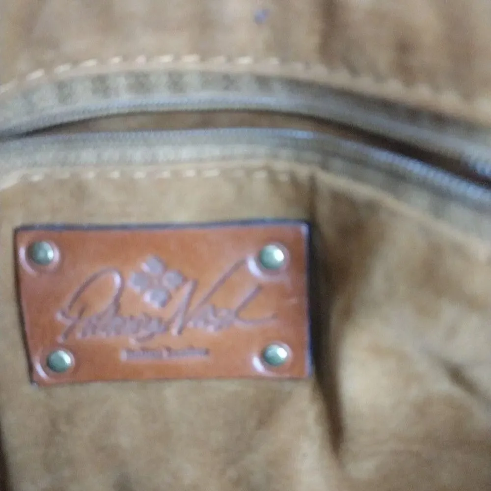 Patricia Nash Hobo Bag Womens Large Brown Studded Leather Shoulder Purse